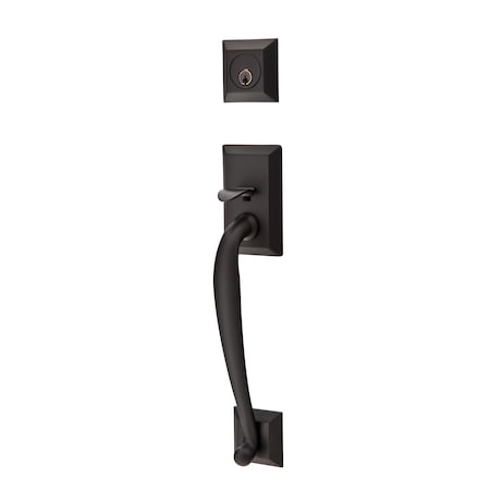 Emtek Flat Black Handleset 4423HECUS19RH 4423HECUS19RH